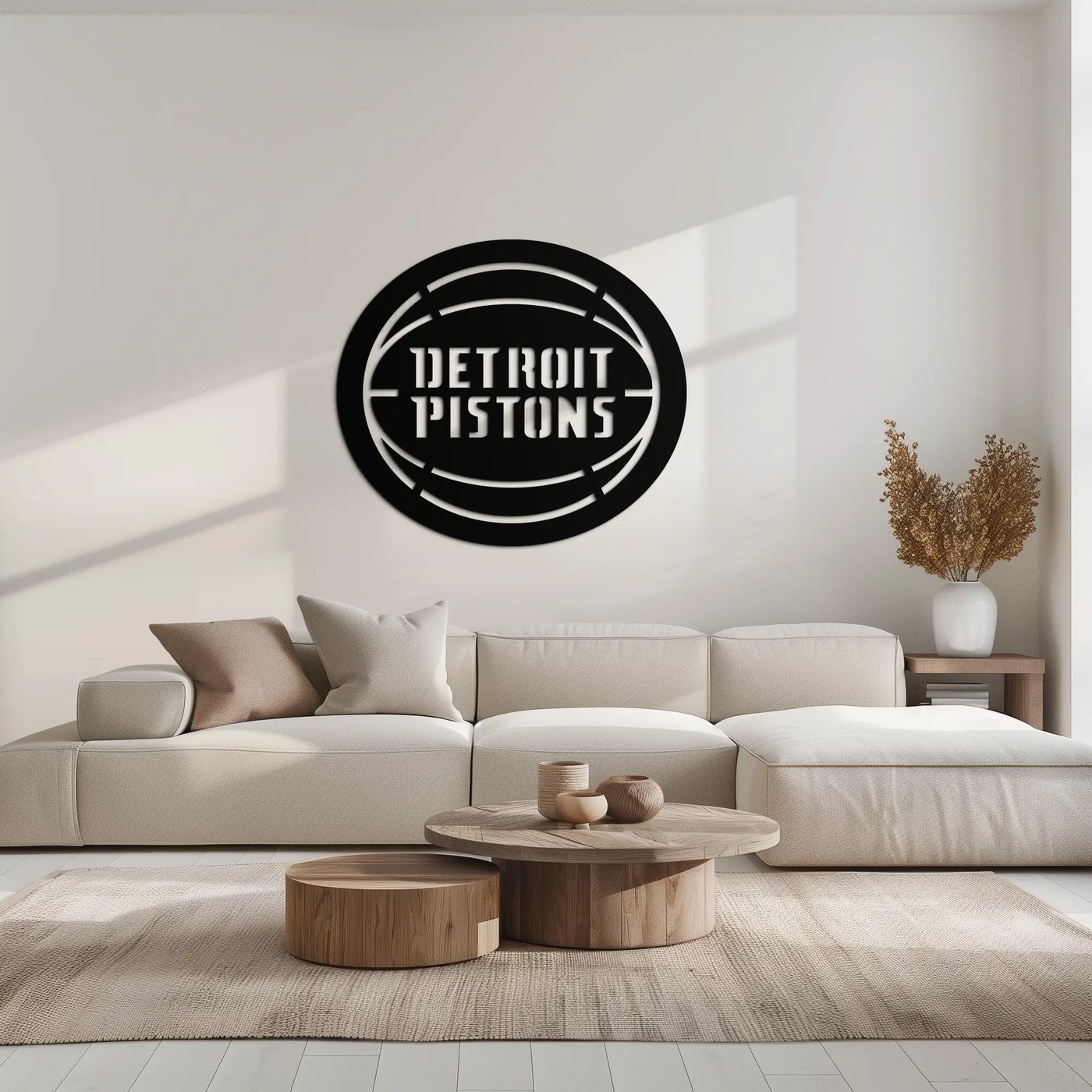 Detroit Pistons Metal Wall Art – Bold Basketball Logo Design for Sports Enthusiasts- KAF673 by Enova Art