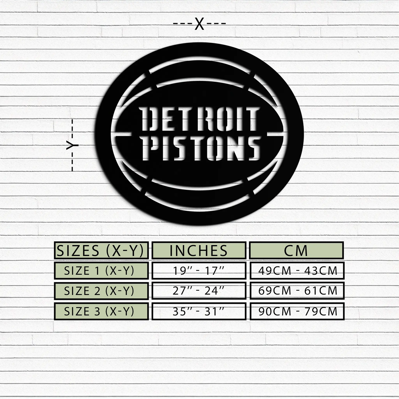 Detroit Pistons Metal Wall Art – Bold Basketball Logo Design for Sports Enthusiasts- KAF673 by Enova Art