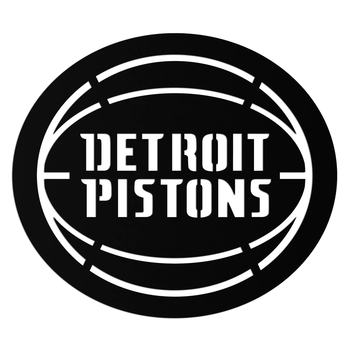 Detroit Pistons Metal Wall Art – Bold Basketball Logo Design for Sports Enthusiasts- KAF673 by Enova Art