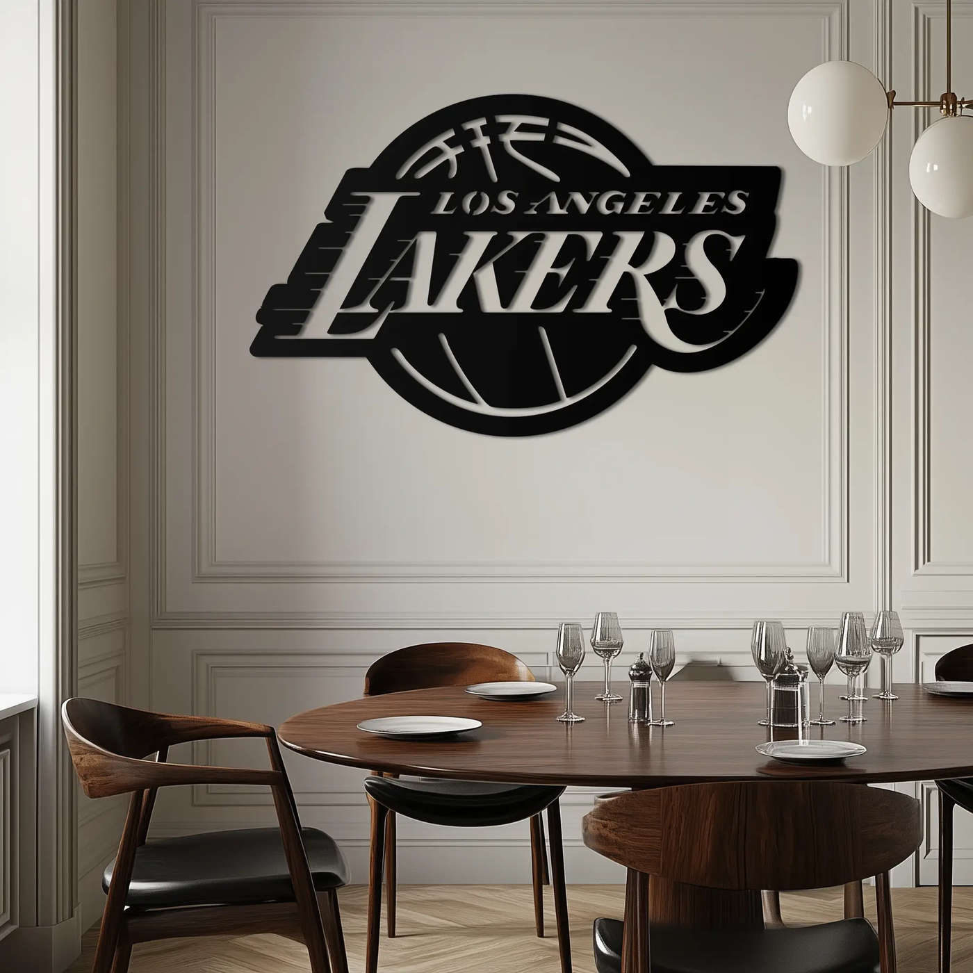 Los Angeles Lakers Logo Metal Wall Art – Iconic Basketball Team Silhouette Decor- KAF674 by Enova Art