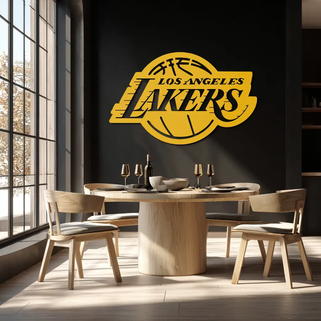 Los Angeles Lakers Logo Metal Wall Art – Iconic Basketball Team Silhouette Decor- KAF674 by Enova Art