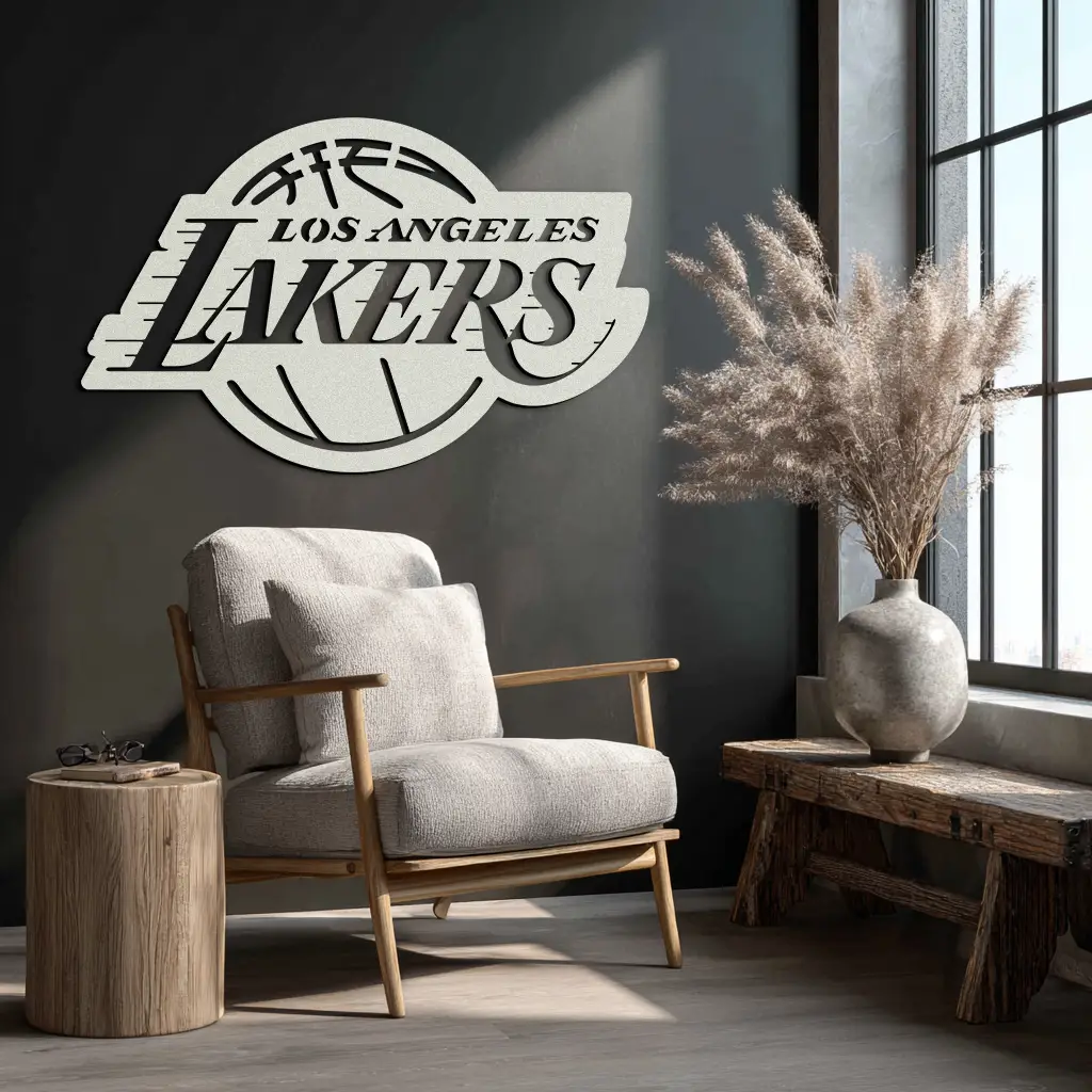 Los Angeles Lakers Logo Metal Wall Art – Iconic Basketball Team Silhouette Decor- KAF674 by Enova Art