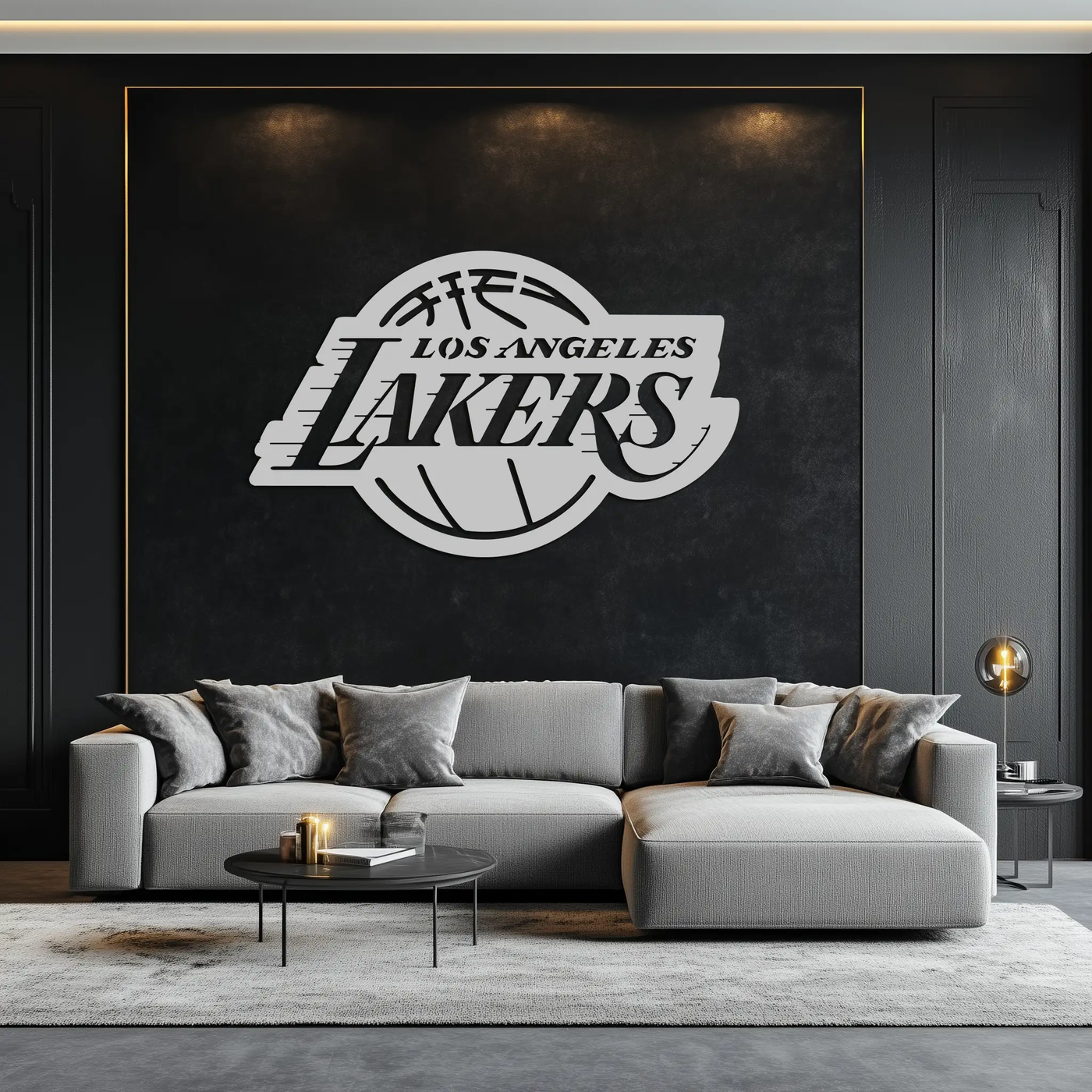 Los Angeles Lakers Logo Metal Wall Art – Iconic Basketball Team Silhouette Decor- KAF674 by Enova Art