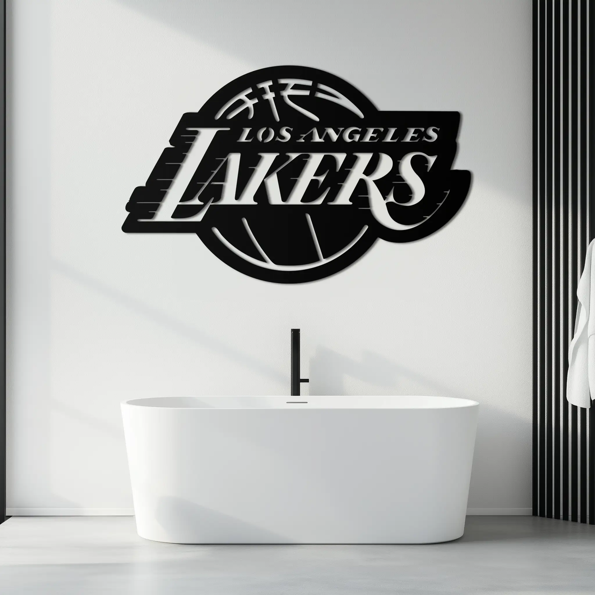 Los Angeles Lakers Logo Metal Wall Art – Iconic Basketball Team Silhouette Decor- KAF674 by Enova Art