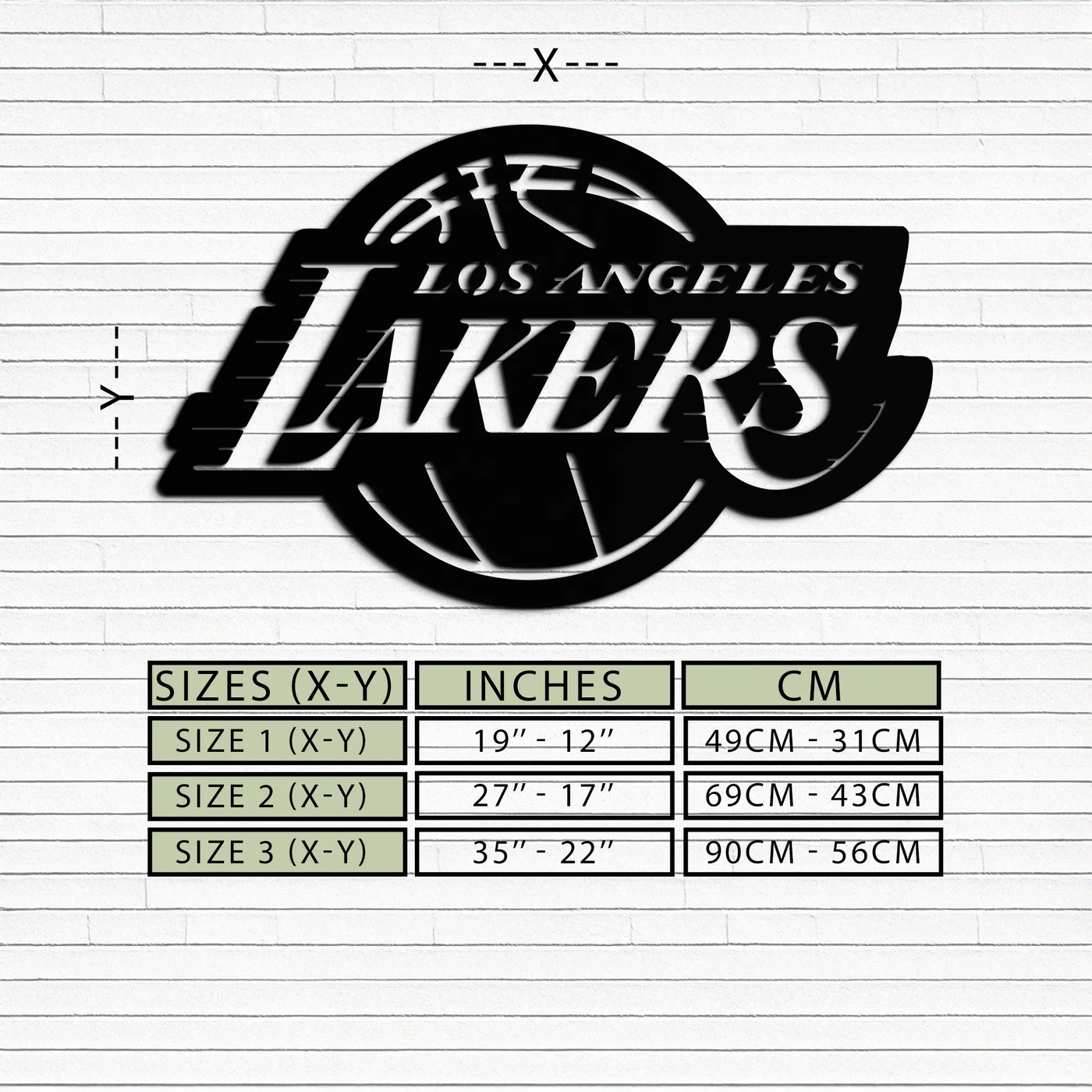 Los Angeles Lakers Logo Metal Wall Art – Iconic Basketball Team Silhouette Decor- KAF674 by Enova Art