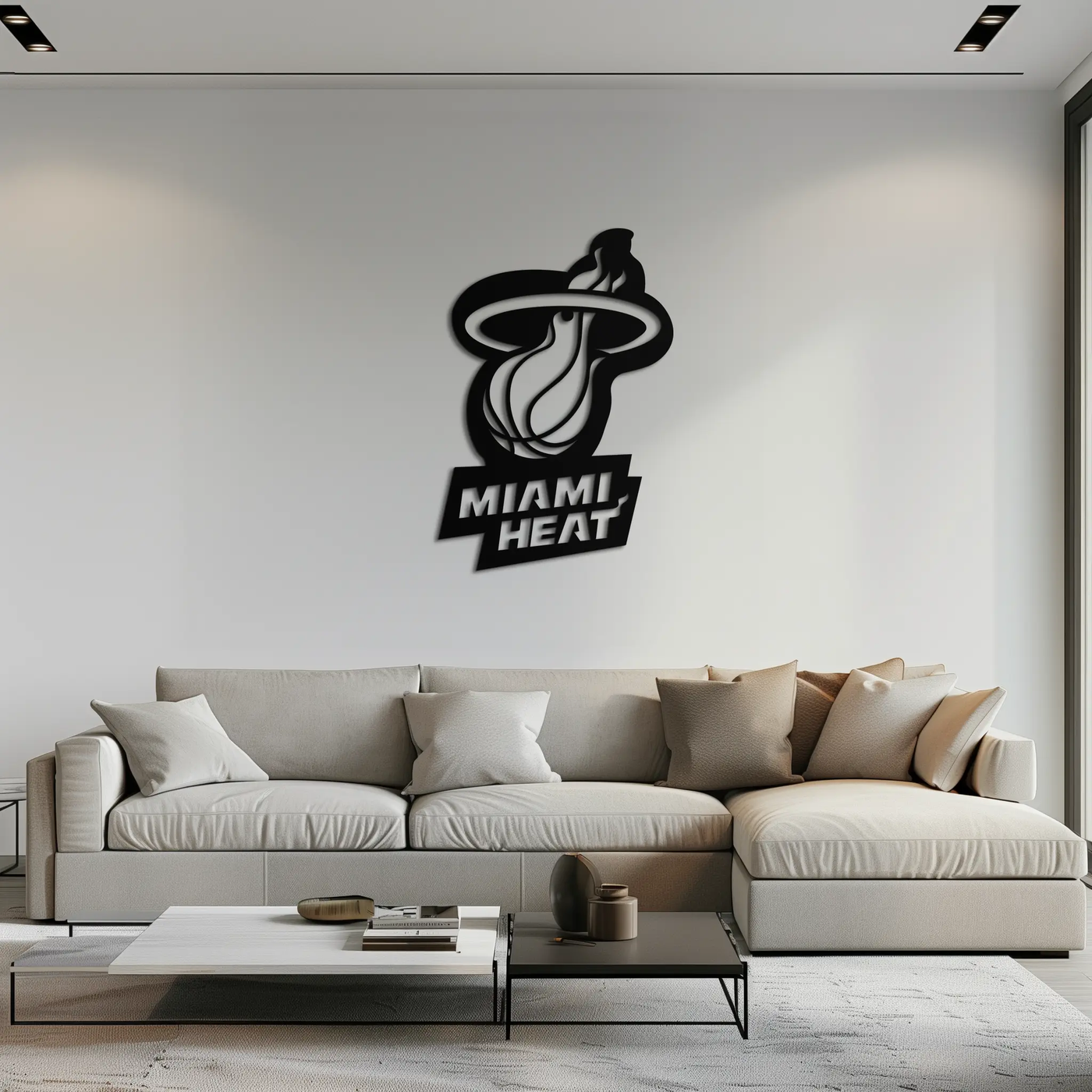 Miami Heat Basketball Logo Metal Wall Art – Sports-Inspired Modern Home Decor- KAF675 by Enova Art