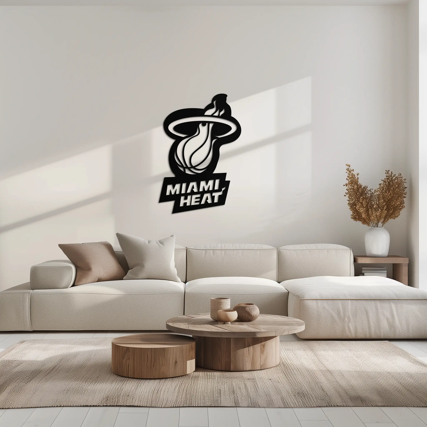 Miami Heat Basketball Logo Metal Wall Art – Sports-Inspired Modern Home Decor- KAF675 by Enova Art