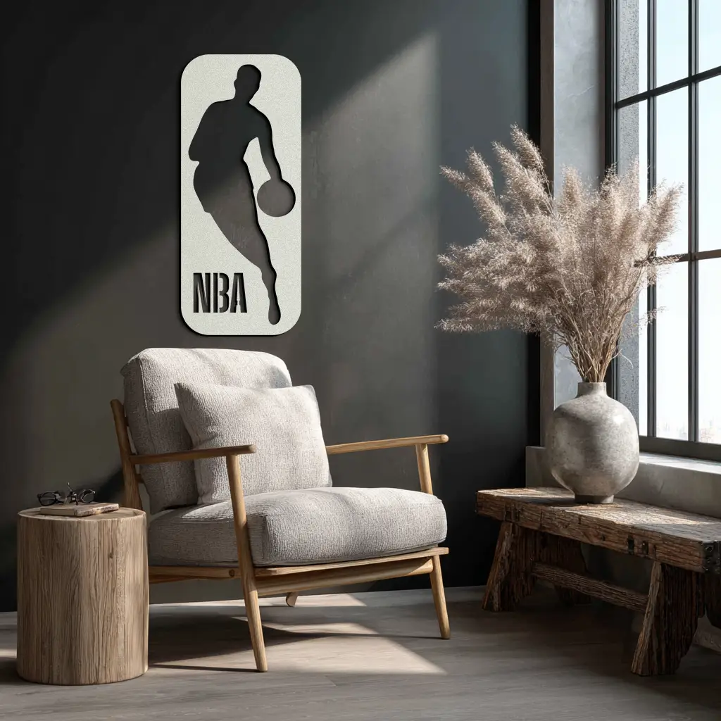 NBA Basketball Player Silhouette Metal Wall Art – Iconic Sports Decor for Game Rooms- KAF676 by Enova Art