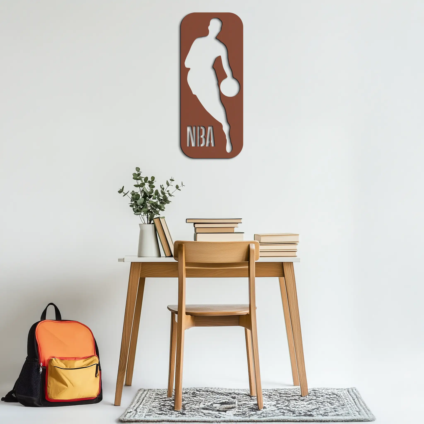 NBA Basketball Player Silhouette Metal Wall Art – Iconic Sports Decor for Game Rooms- KAF676 by Enova Art