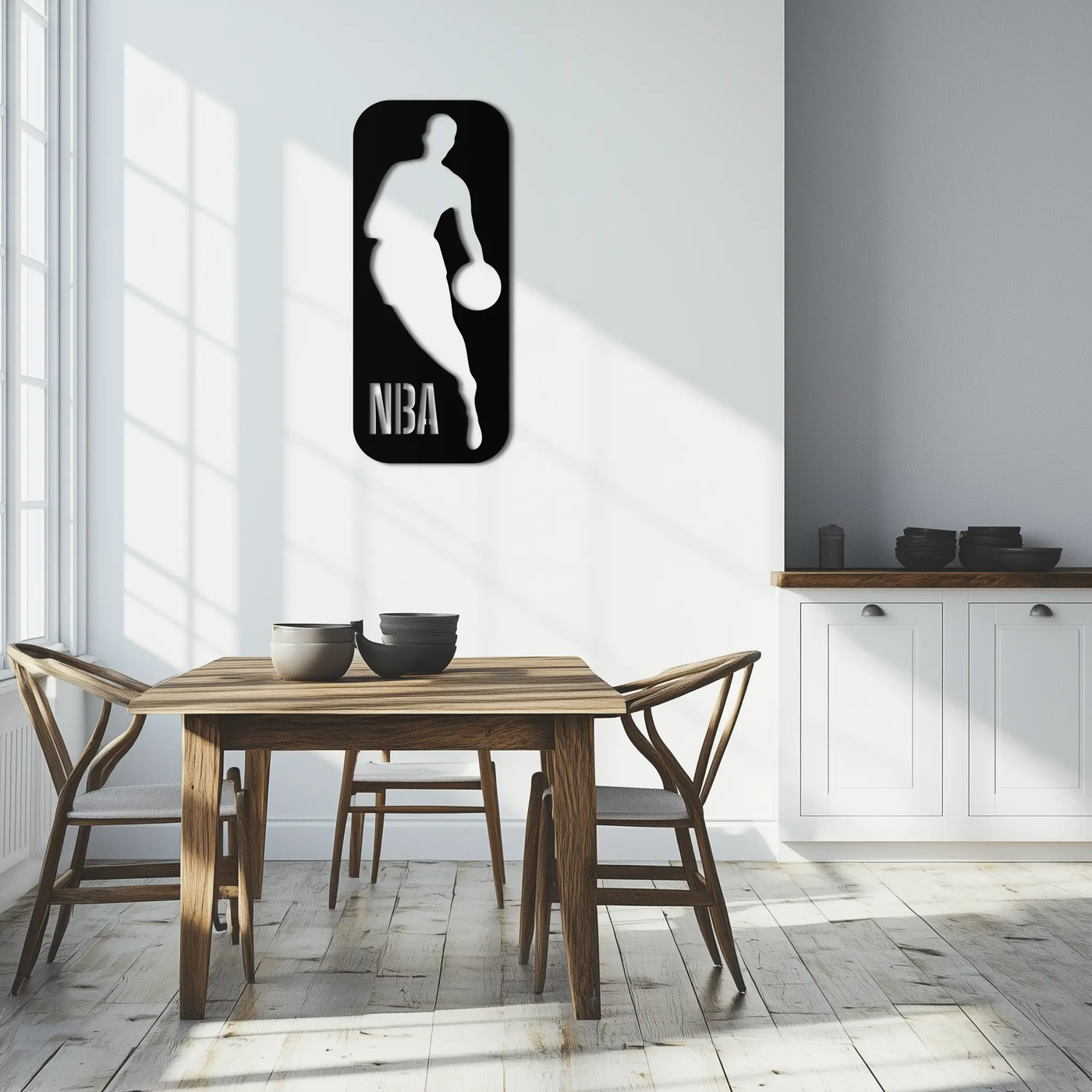 NBA Basketball Player Silhouette Metal Wall Art – Iconic Sports Decor for Game Rooms- KAF676 by Enova Art