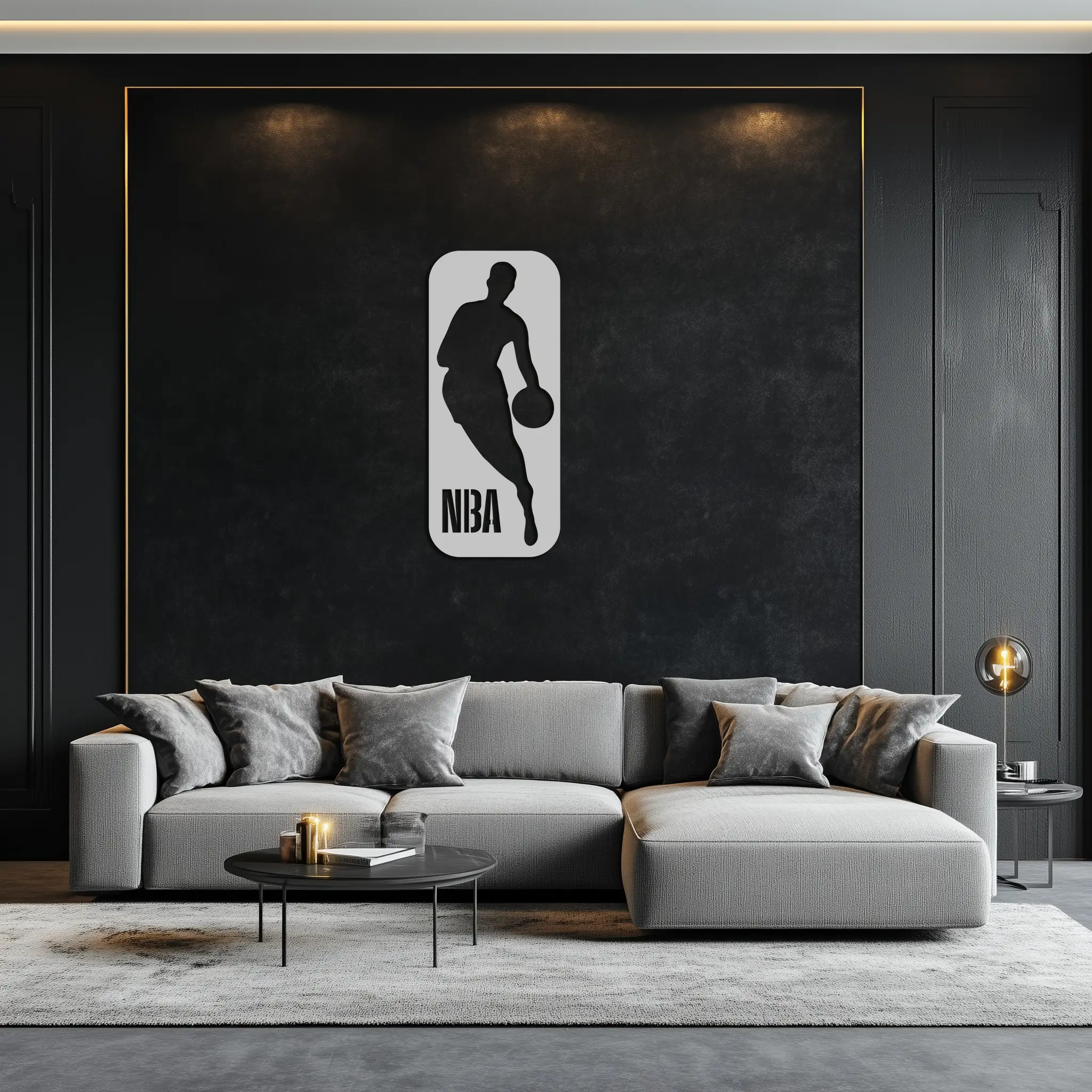 NBA Basketball Player Silhouette Metal Wall Art – Iconic Sports Decor for Game Rooms- KAF676 by Enova Art