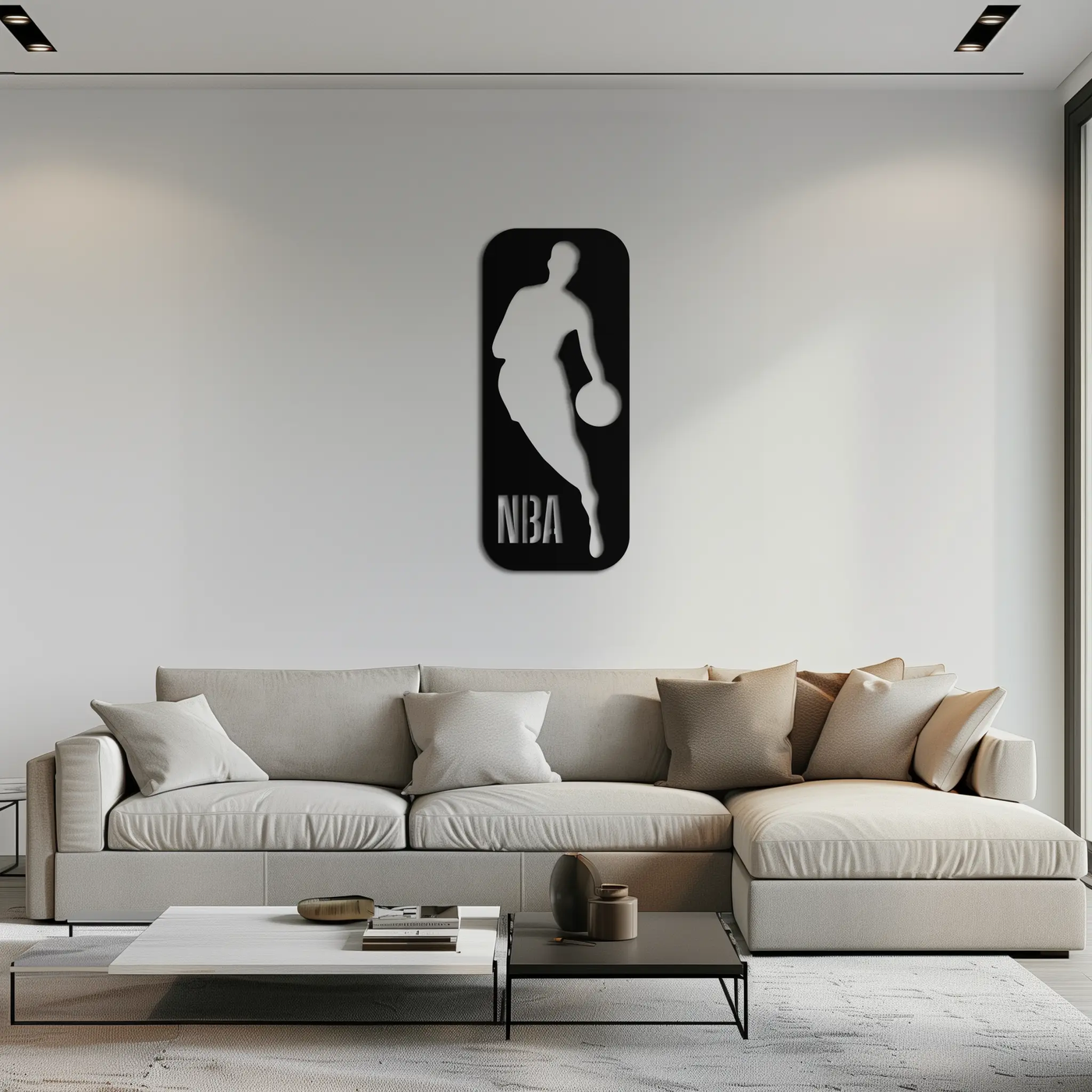 NBA Basketball Player Silhouette Metal Wall Art – Iconic Sports Decor for Game Rooms- KAF676 by Enova Art
