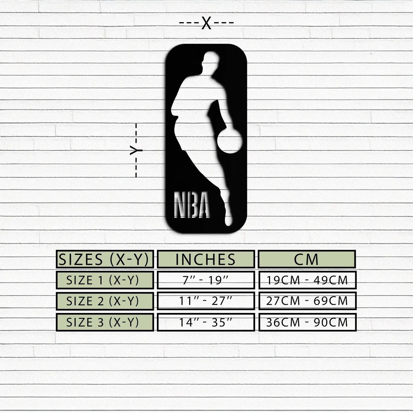 NBA Basketball Player Silhouette Metal Wall Art – Iconic Sports Decor for Game Rooms- KAF676 by Enova Art