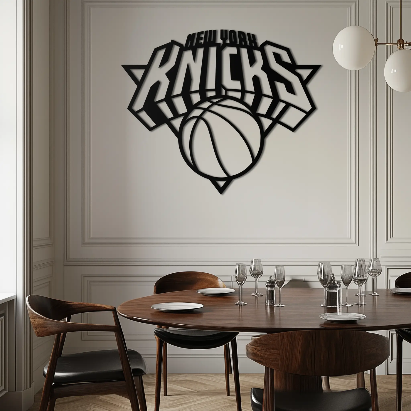 New York Knicks Basketball Logo Metal Wall Art – Bold Sports-Inspired Home Decor- KAF677 by Enova Art