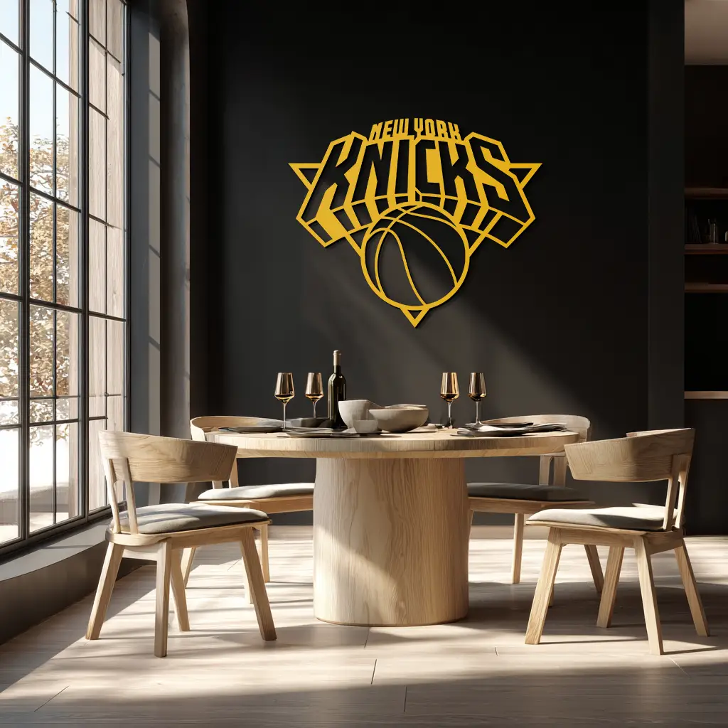New York Knicks Basketball Logo Metal Wall Art – Bold Sports-Inspired Home Decor- KAF677 by Enova Art