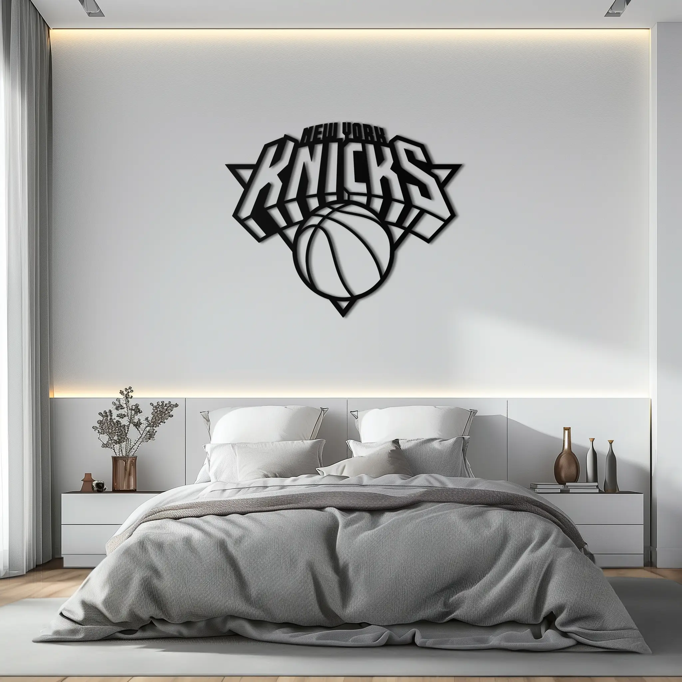 New York Knicks Basketball Logo Metal Wall Art – Bold Sports-Inspired Home Decor- KAF677 by Enova Art