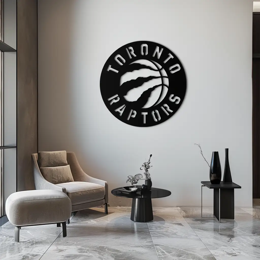Toronto Raptors Logo Metal Wall Art – Bold Basketball Emblem for Sports Fans- KAF678 by Enova Art