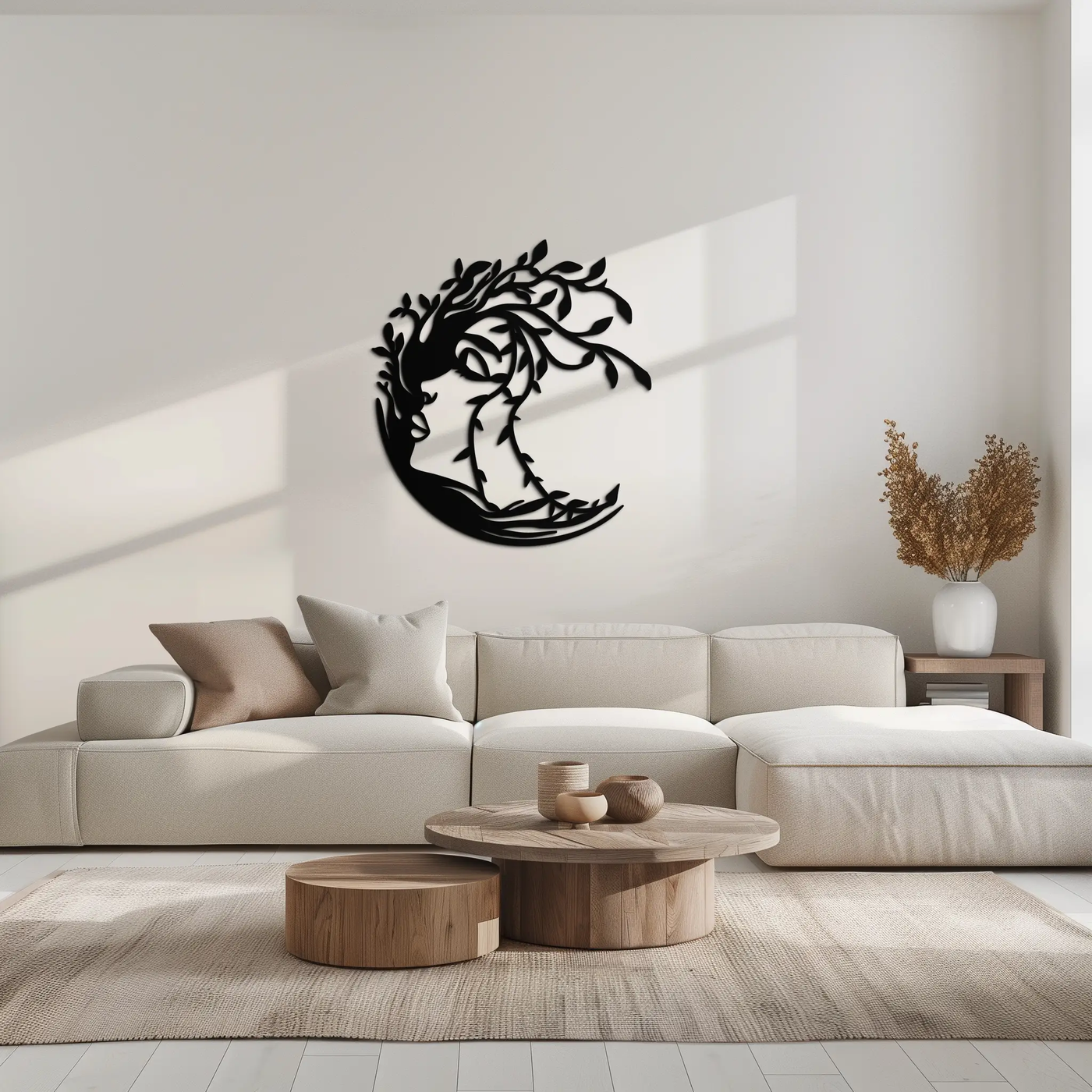 Tree Woman Silhouette Metal Wall Art – Nature-Inspired Feminine Design for Home Decor- KAF680 by Enova Art