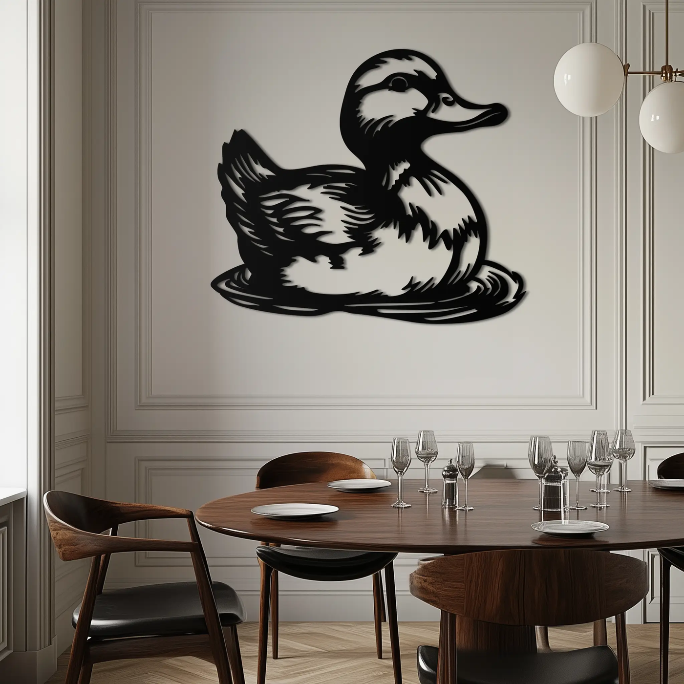 Duckling Metal Wall Art – Adorable Animal Silhouette for Farmhouse or Kids' Room Decor- KAF688 by Enova Art
