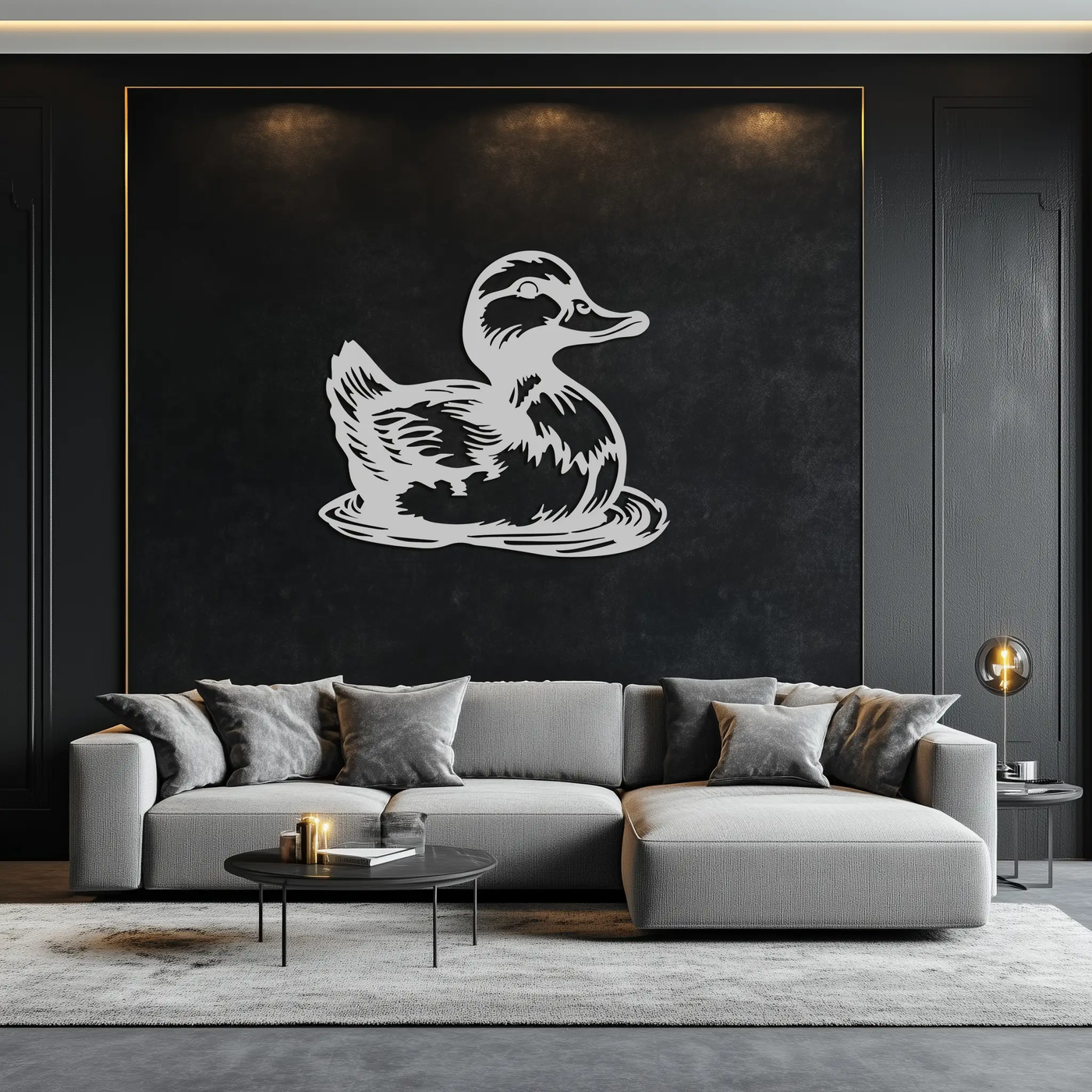 Duckling Metal Wall Art – Adorable Animal Silhouette for Farmhouse or Kids' Room Decor- KAF688 by Enova Art