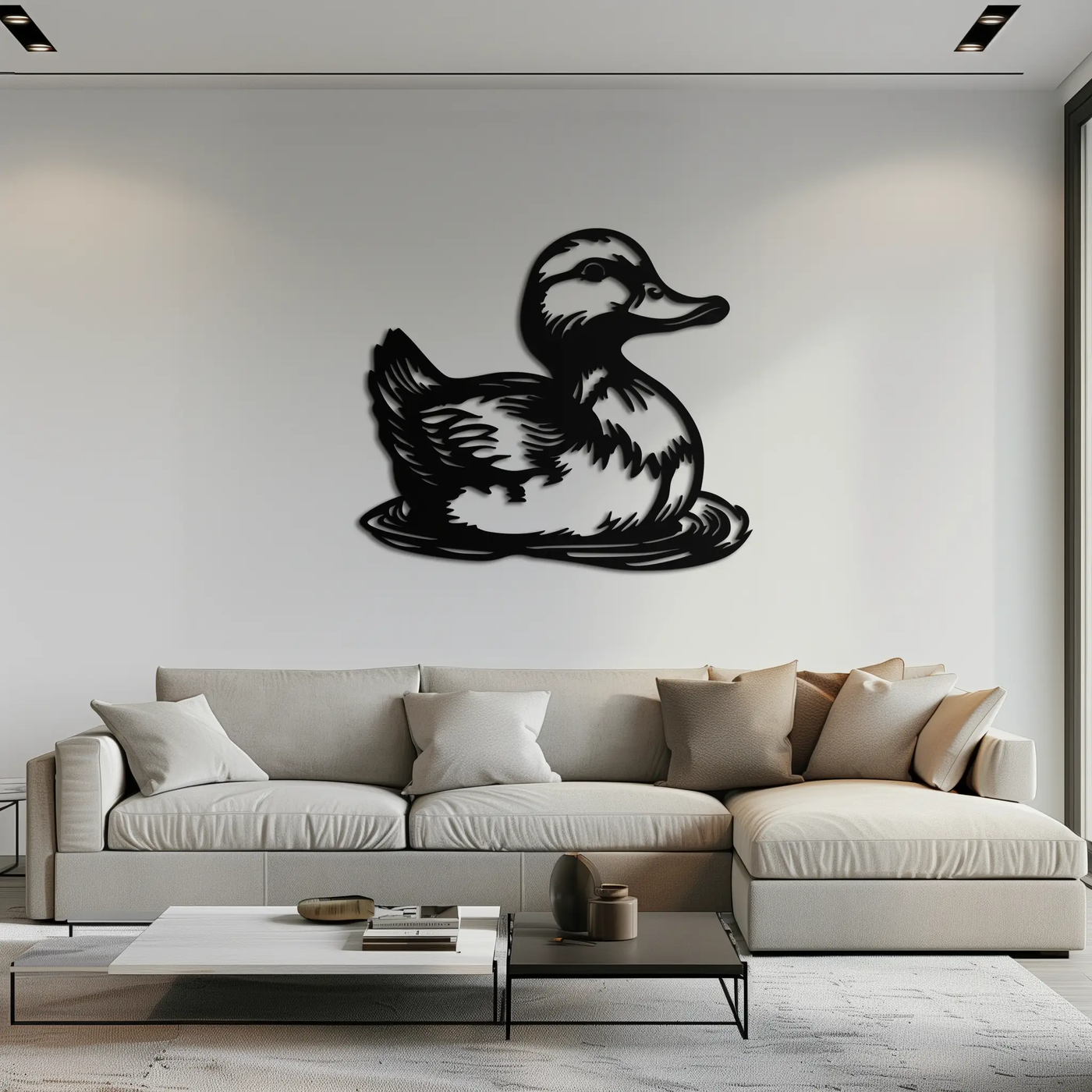 Duckling Metal Wall Art – Adorable Animal Silhouette for Farmhouse or Kids' Room Decor- KAF688 by Enova Art