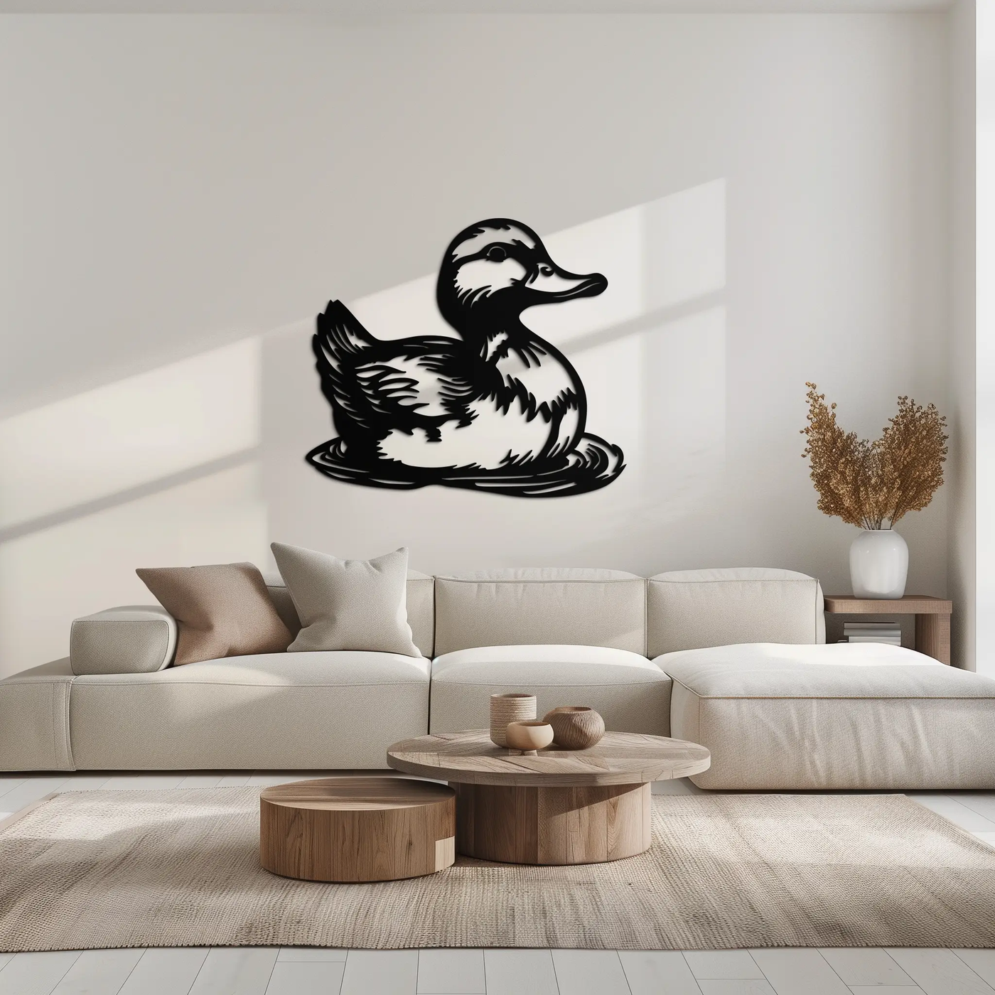 Duckling Metal Wall Art – Adorable Animal Silhouette for Farmhouse or Kids' Room Decor- KAF688 by Enova Art