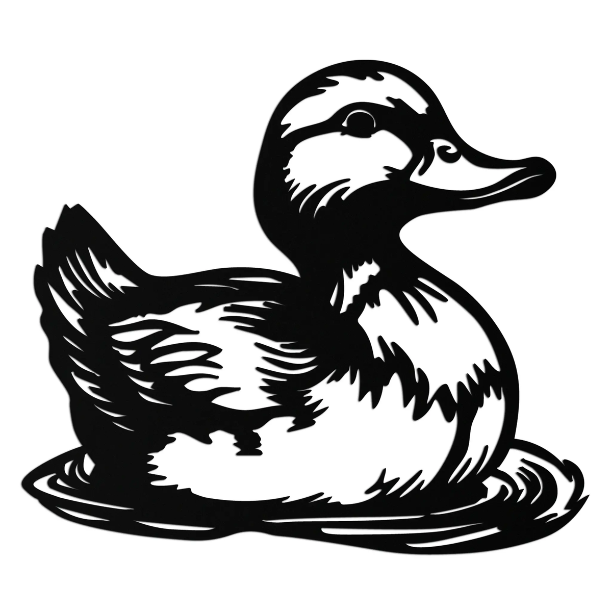 Duckling Metal Wall Art – Adorable Animal Silhouette for Farmhouse or Kids' Room Decor- KAF688 by Enova Art