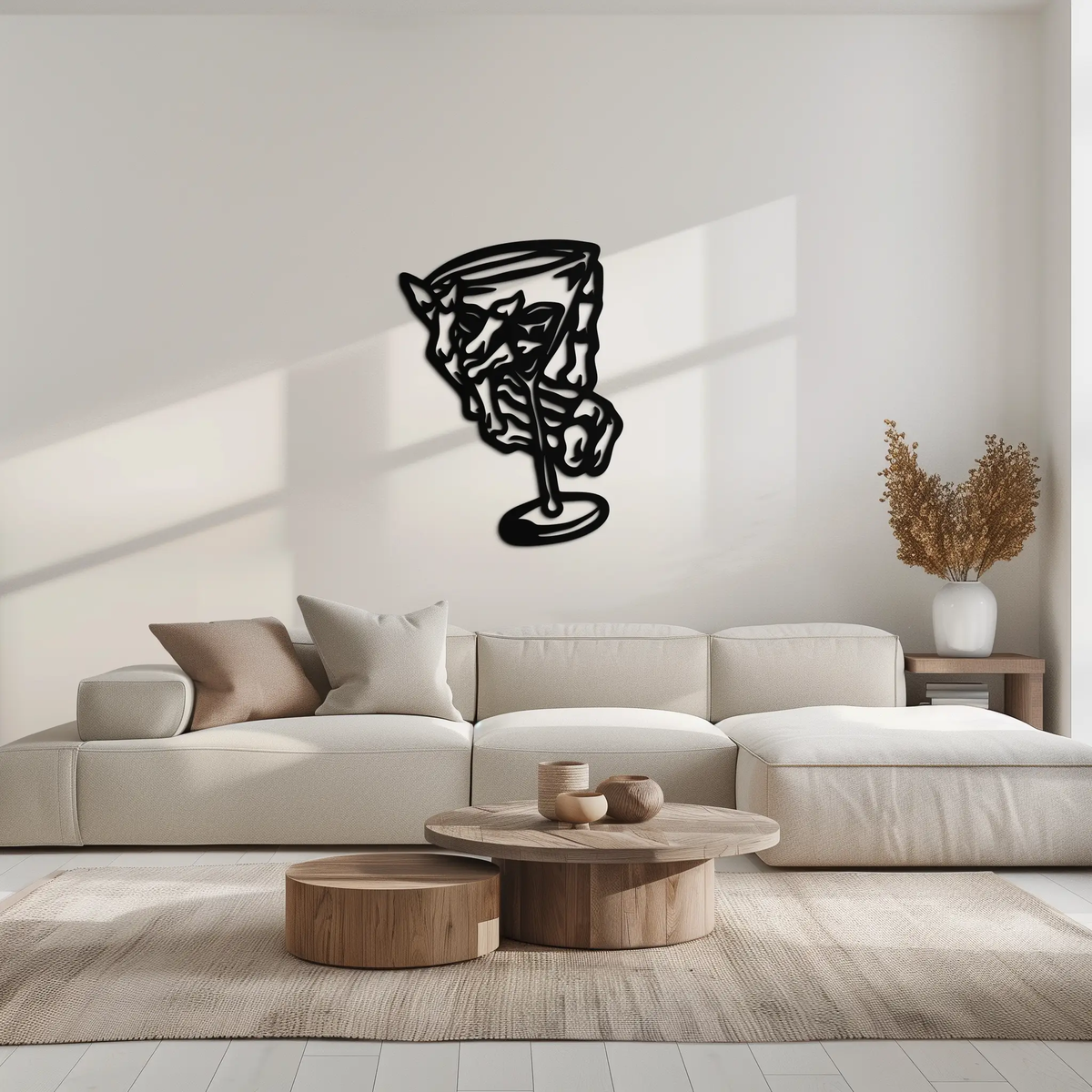 Wine Glass Silhouette Metal Wall Art – Artistic Bar Decor for Wine Lovers- KAF689 by Enova Art