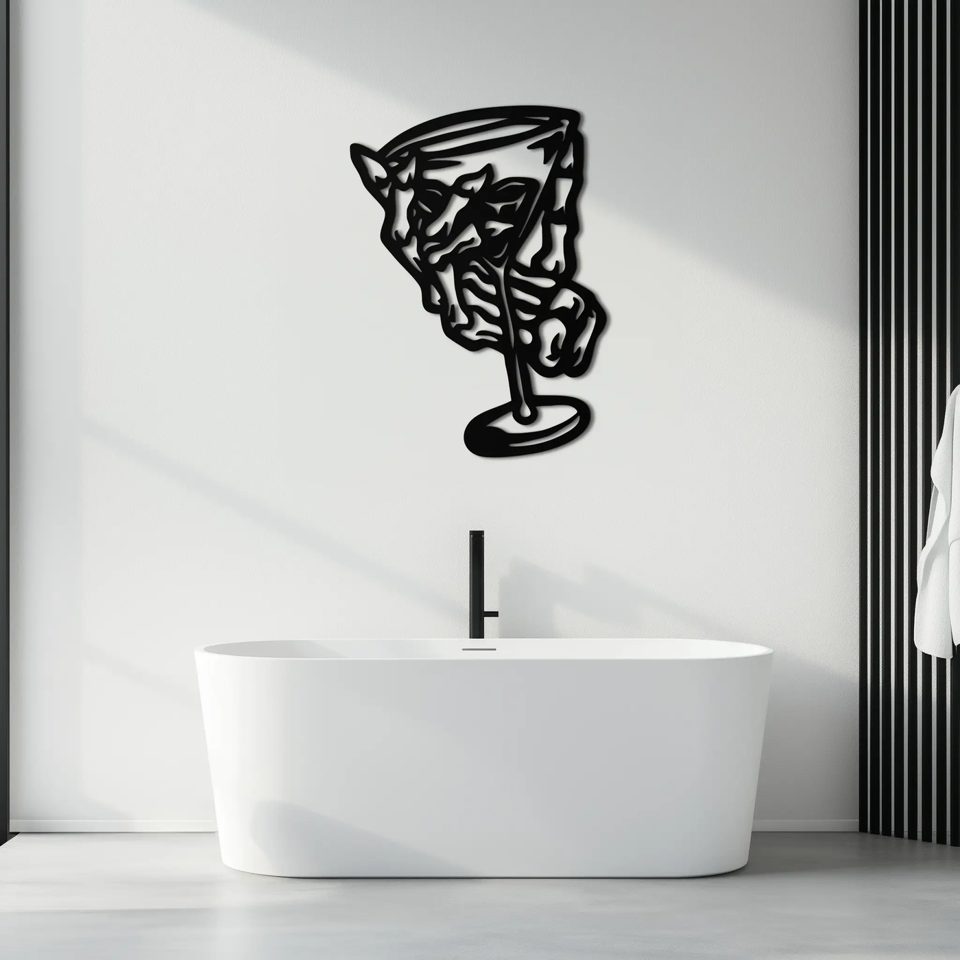 Wine Glass Silhouette Metal Wall Art – Artistic Bar Decor for Wine Lovers- KAF689 by Enova Art