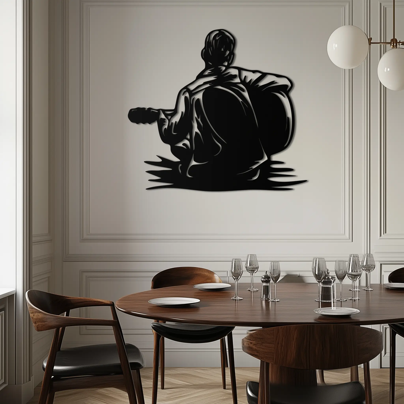 Guitar Boy Metal Wall Art – Musical Silhouette Design for Kids’ Rooms and Music Corners- KAF697 by Enova Art