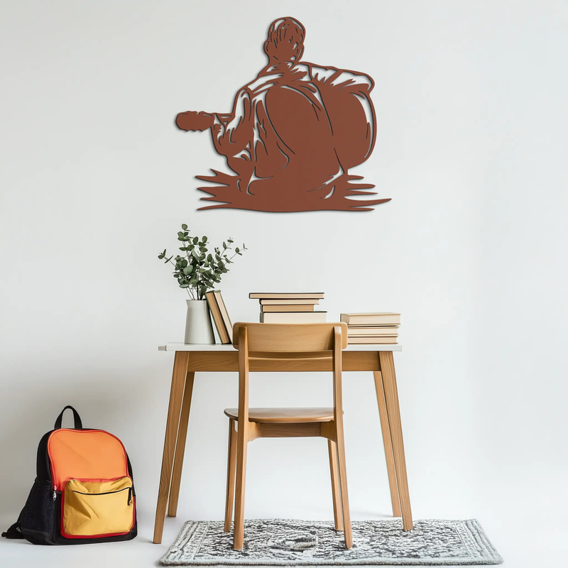 Guitar Boy Metal Wall Art – Musical Silhouette Design for Kids’ Rooms and Music Corners- KAF697 by Enova Art
