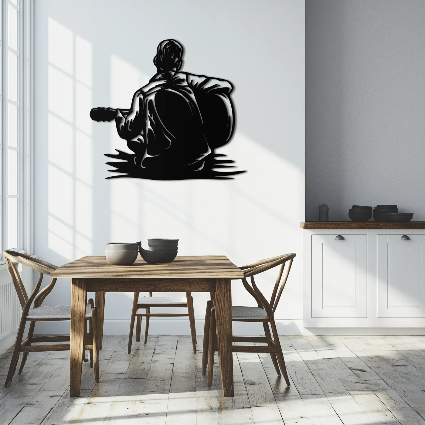 Guitar Boy Metal Wall Art – Musical Silhouette Design for Kids’ Rooms and Music Corners- KAF697 by Enova Art