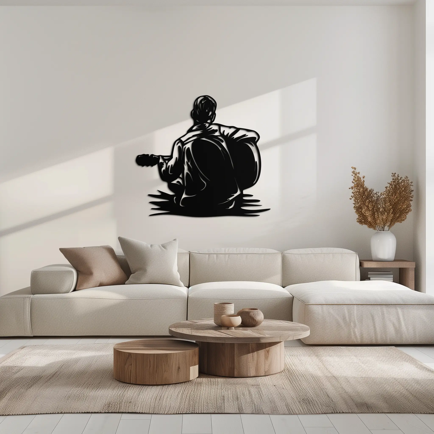 Guitar Boy Metal Wall Art – Musical Silhouette Design for Kids’ Rooms and Music Corners- KAF697 by Enova Art