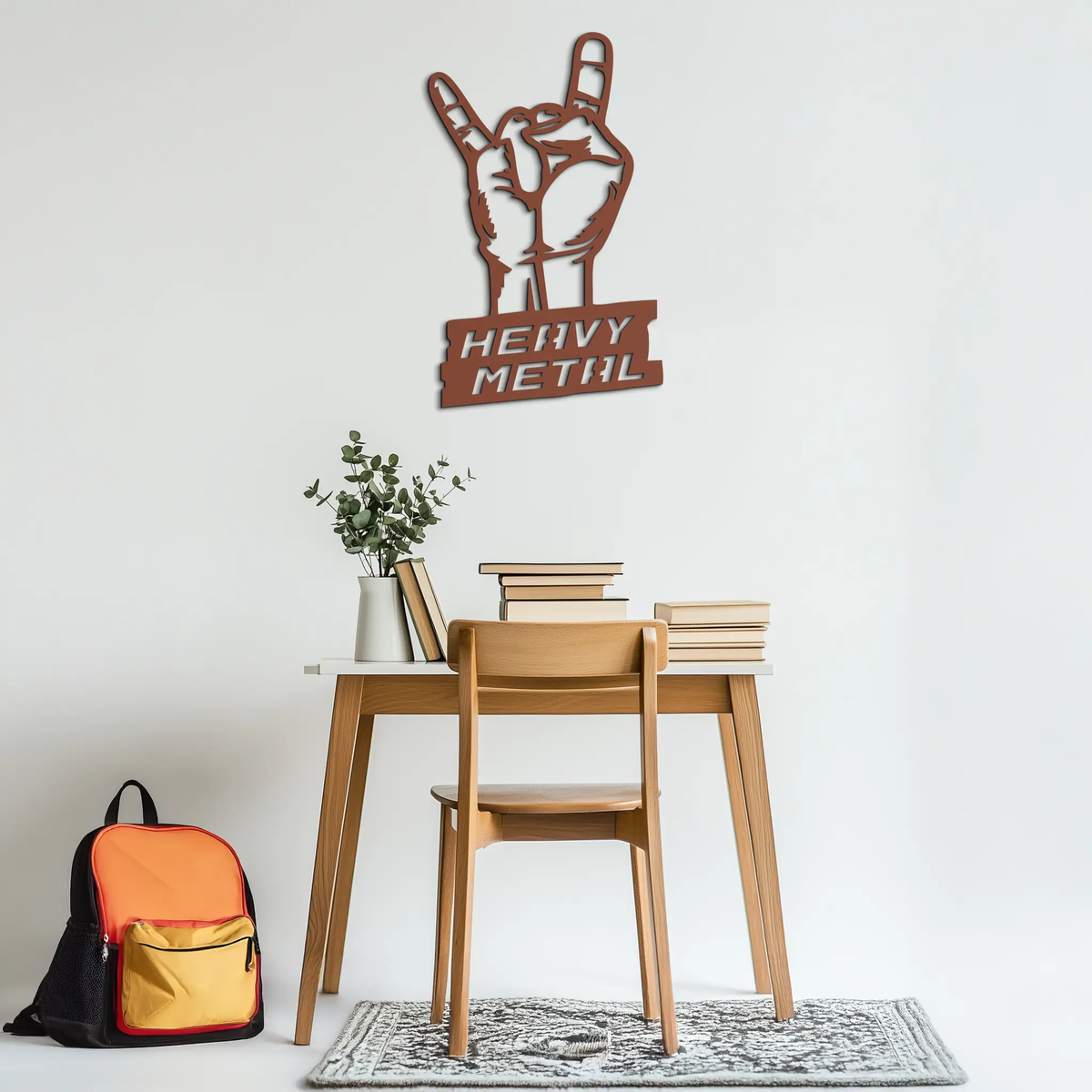 Heavy Metal Hand Sign Metal Wall Art – Bold Rock-Inspired Décor for Music Lovers- KAF700 by Enova Art