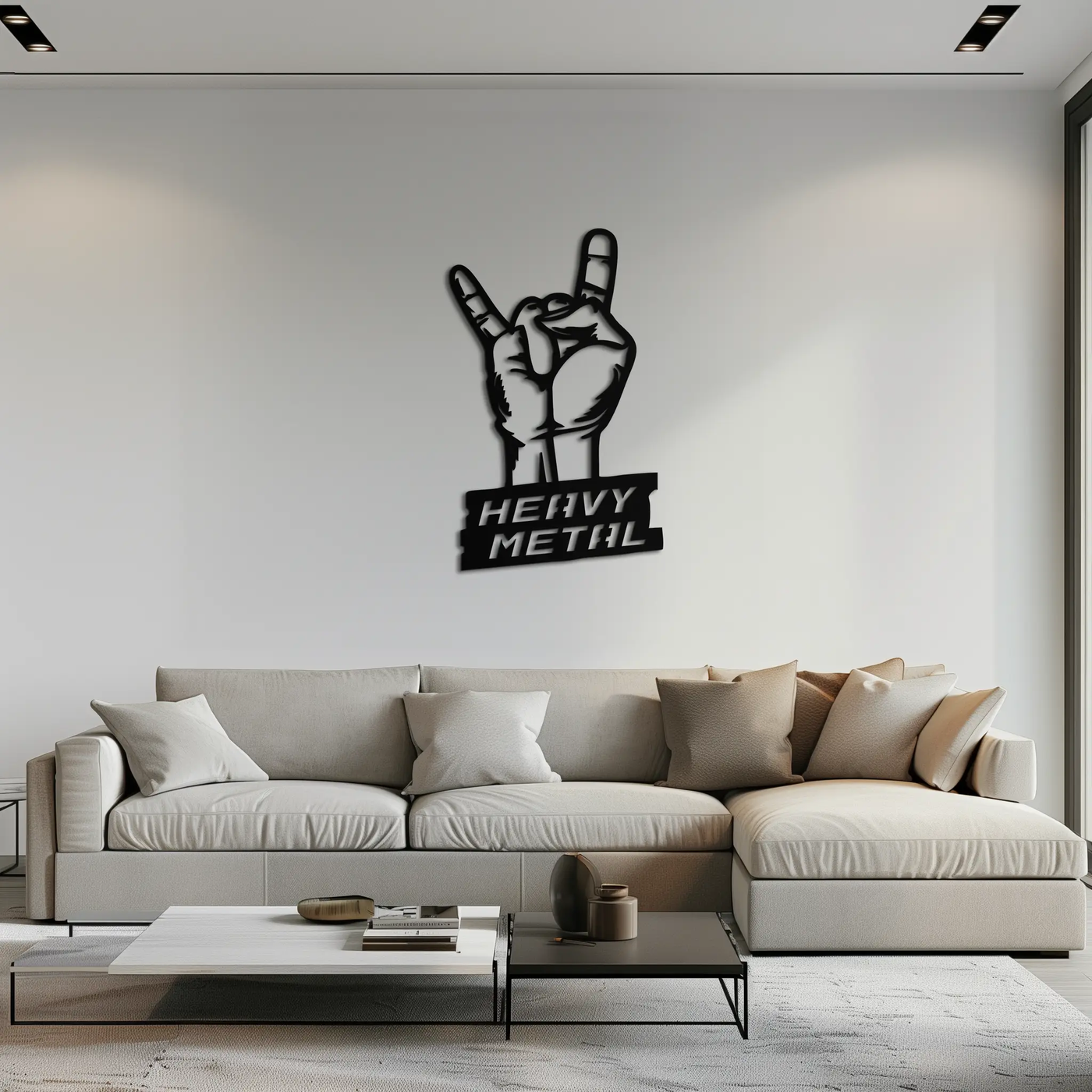 Heavy Metal Hand Sign Metal Wall Art – Bold Rock-Inspired Décor for Music Lovers- KAF700 by Enova Art