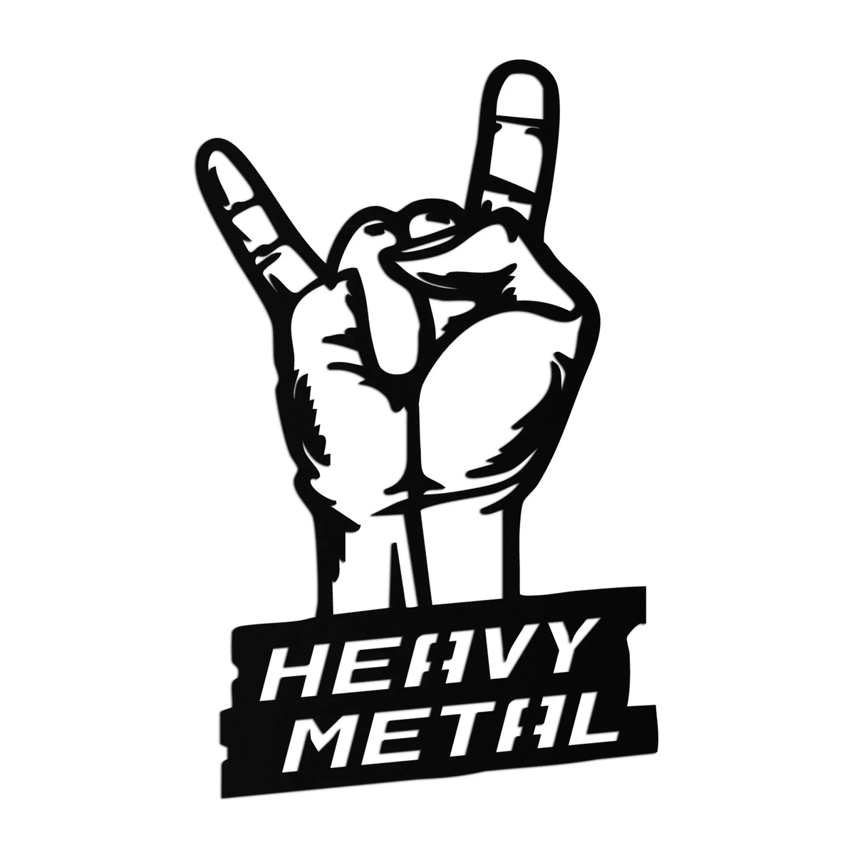 Heavy Metal Hand Sign Metal Wall Art – Bold Rock-Inspired Décor for Music Lovers- KAF700 by Enova Art
