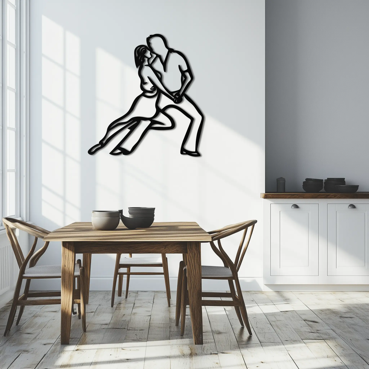 Passionate Dance Metal Wall Art – Romantic Couple Silhouette Home Decor- KAF705 by Enova Art