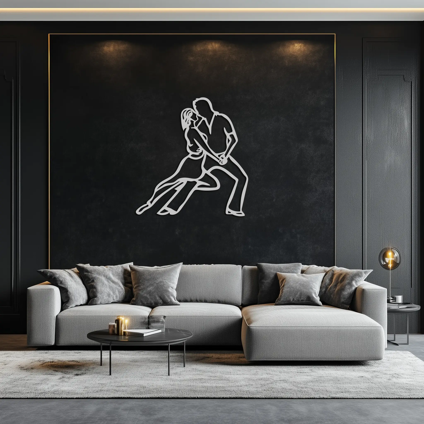 Passionate Dance Metal Wall Art – Romantic Couple Silhouette Home Decor- KAF705 by Enova Art