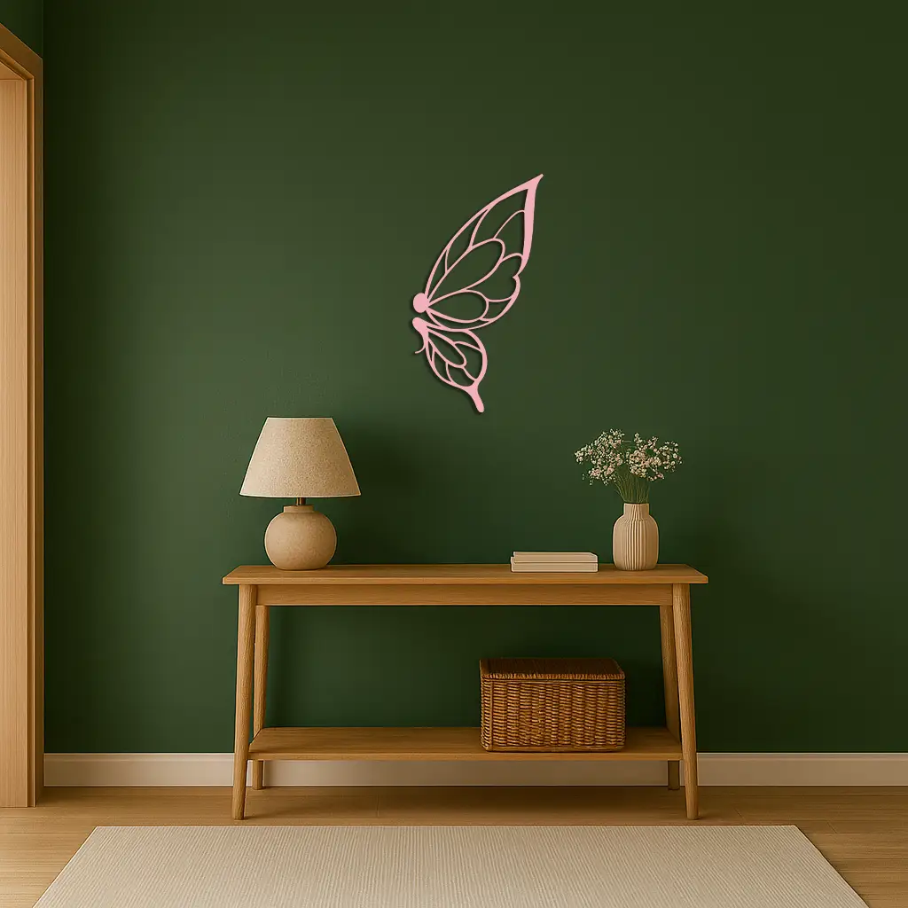 Pink Butterfly Wing Metal Wall Art – Elegant Nature-Inspired Decor - KAFGP003 by Enova Art