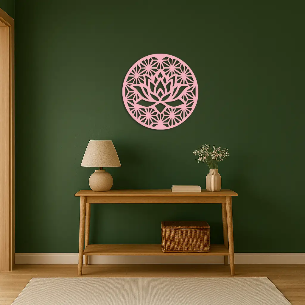 Pink Lotus Flower Metal Wall Art – Elegant Spiritual Bloom Design - KAFGP006 by Enova Art