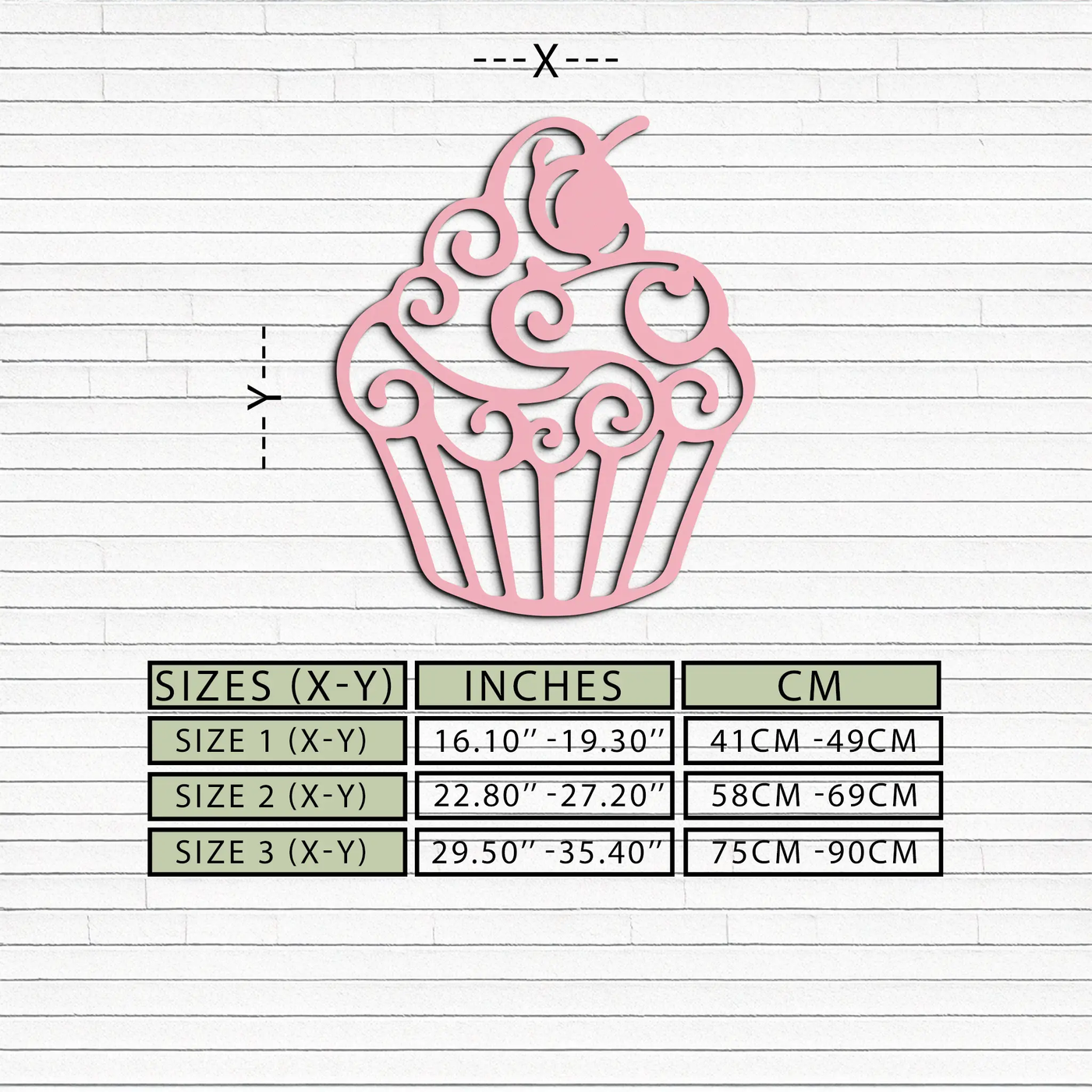 Pink Cupcake Silhouette Metal Wall Art – Sweet Dessert-Inspired Kitchen Decor - KAFGP024 by Enova Art