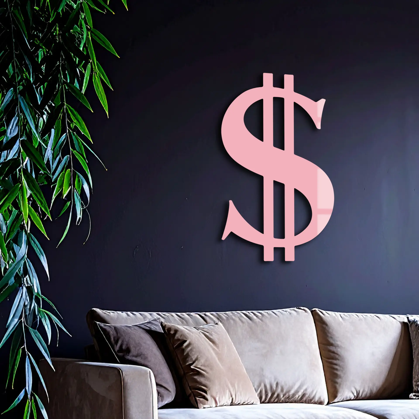 Dollar Sign Metal Wall Art – Money Symbol Modern Decor - KAFGP027 by Enova Art