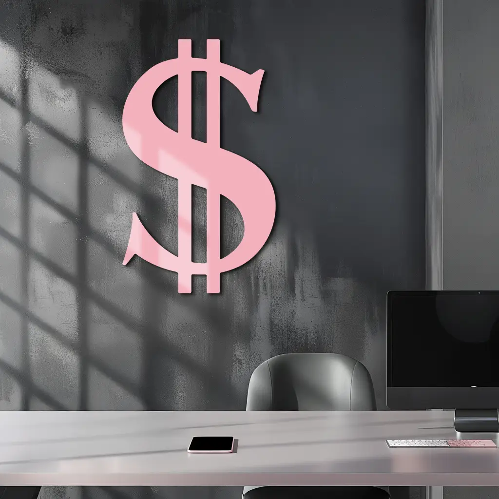 Dollar Sign Metal Wall Art – Money Symbol Modern Decor - KAFGP027 by Enova Art