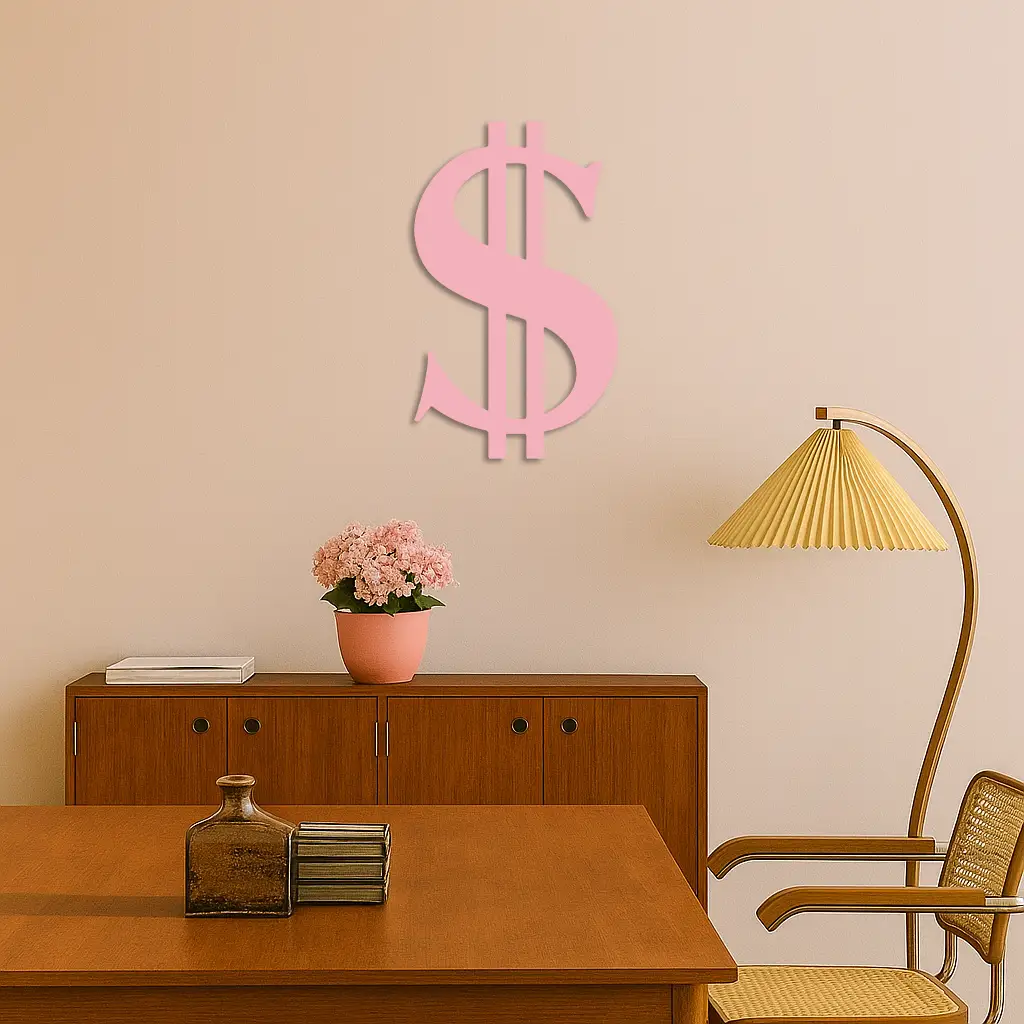 Dollar Sign Metal Wall Art – Money Symbol Modern Decor - KAFGP027 by Enova Art