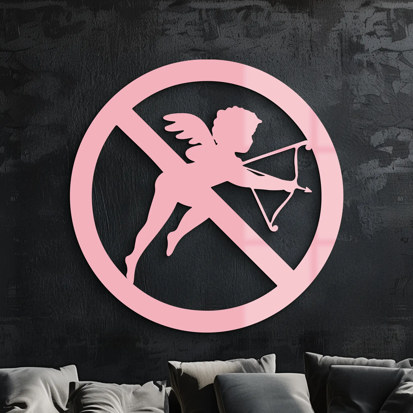 Anti-Cupid Metal Wall Art – Unique Valentine’s Day Decor - KAFGP029 by Enova Art