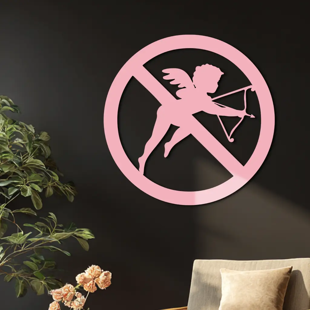 Anti-Cupid Metal Wall Art – Unique Valentine’s Day Decor - KAFGP029 by Enova Art