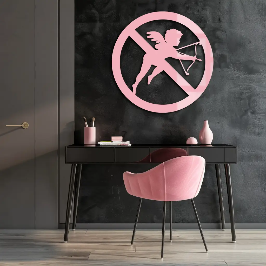 Anti-Cupid Metal Wall Art – Unique Valentine’s Day Decor - KAFGP029 by Enova Art