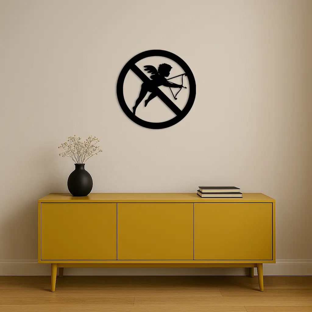 Anti-Cupid Metal Wall Art – Unique Valentine’s Day Decor - KAFGP029 by Enova Art