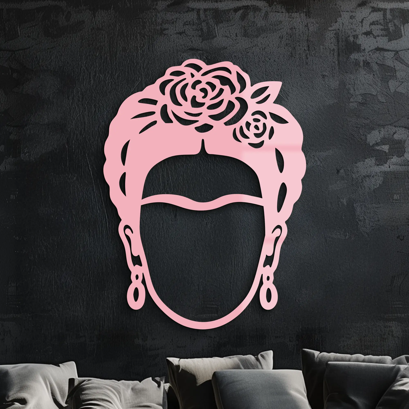 Frida Kahlo Silhouette Metal Wall Art – Iconic Feminine Artistic Home Decor - KAFGP032 by Enova Art