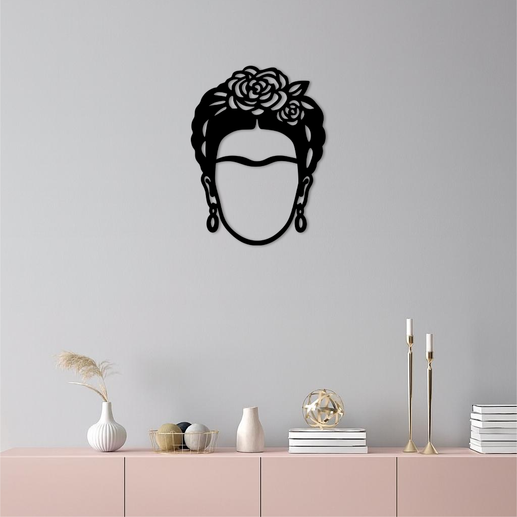 Frida Kahlo Silhouette Metal Wall Art – Iconic Feminine Artistic Home Decor - KAFGP032 by Enova Art